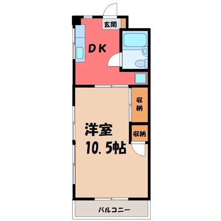 宇都宮駅 バス20分  宇商高校前下車：停歩5分 1階の物件間取画像